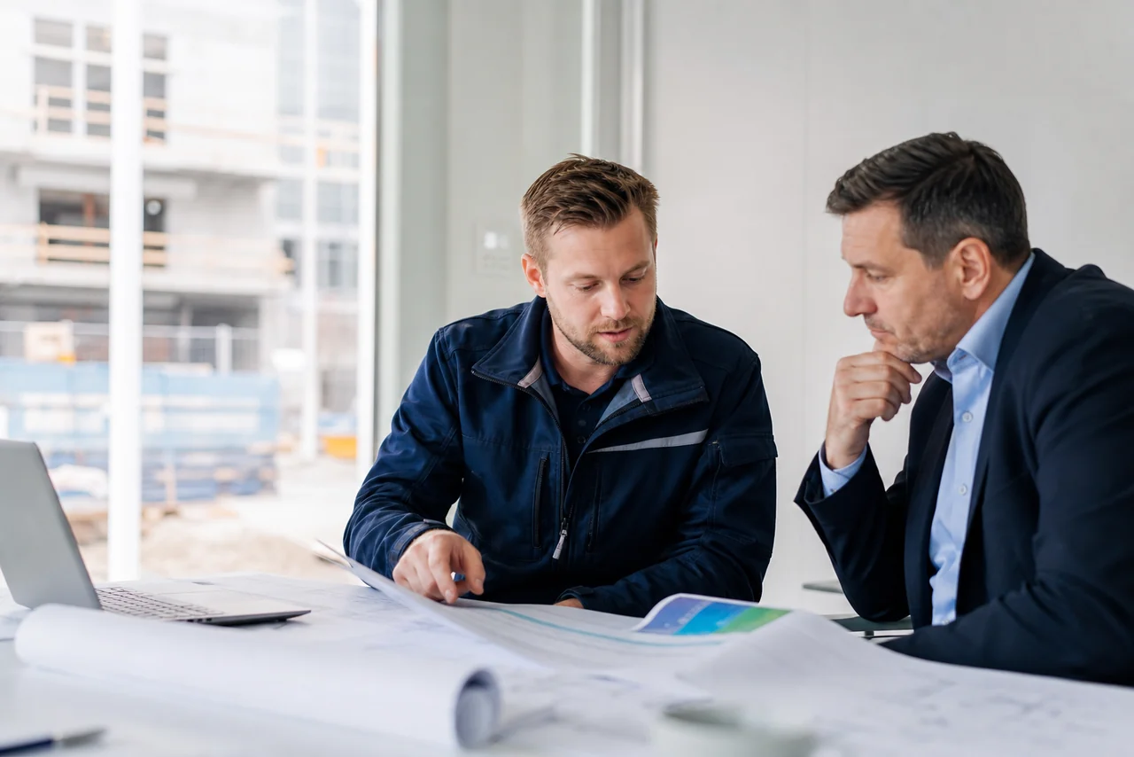 Airteksi insener ja klient ventilatsiooniprojekti arutamas